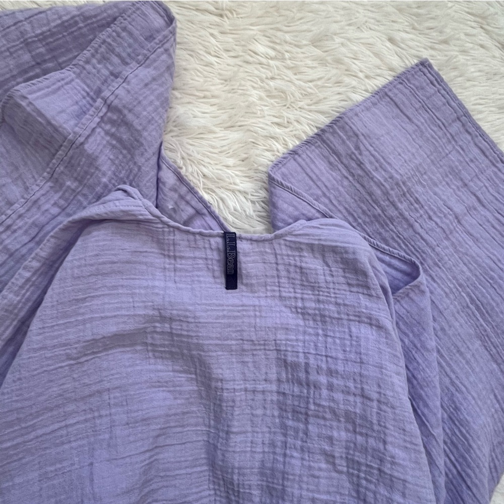 L.L. Bean French Lilac Purple Gauze Wrap Cover Up Lightweight Shawl - Picture 4 of 14